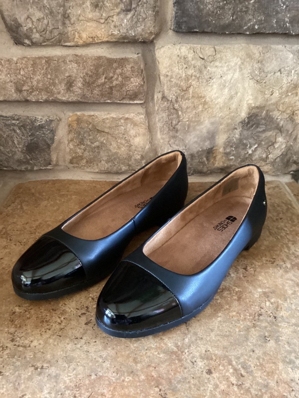 Shoes For Crews Darcy Flats‎ Womens Size 10 Black Wedge Slip On Water Resistant